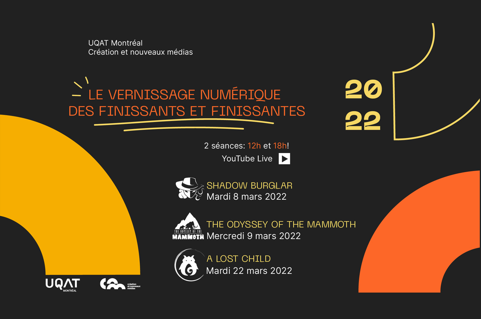 Un vernissage virtuel pour célébrer la fin du parcours des finissantes et finissants en création et nouveaux médias du centre de l'UQAT à Montréal